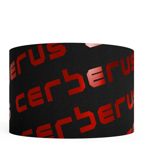 Image of Black tape with red 'Cerberus' text on a white background